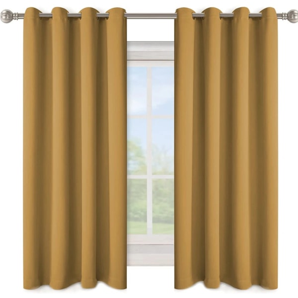 1 Panel Moderne Gardiner Til Stuen Høje Shaing Gardin 90% Til Blackout Soveværelse Gardin Tykke Blinds Gardin Drapes Dør Yellow W100cm x H200cm 1Pcs