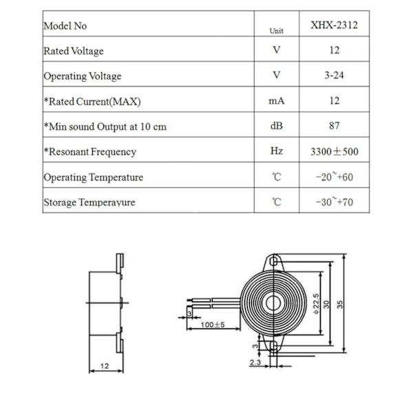 Bilalarm 95DB Høj-decibel DC 3-24V 12V Elektronisk Buzzer Bip Alarm Intermitterende Kontinuerlig Bip Til Arduino Bil Varevogn SFM-27 8PCS 95DB Alarm