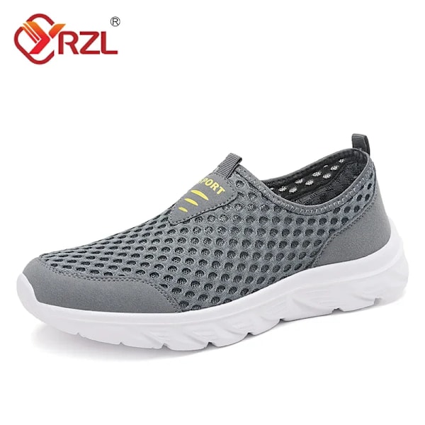 Yrzl Lette Mænd Casual Sko Åndbar Slip På Mænd Casual Sneakers Anti-Slip Mænd Lejligheder Udendørs Wald Sko Størrelse 39-46 Grey 45