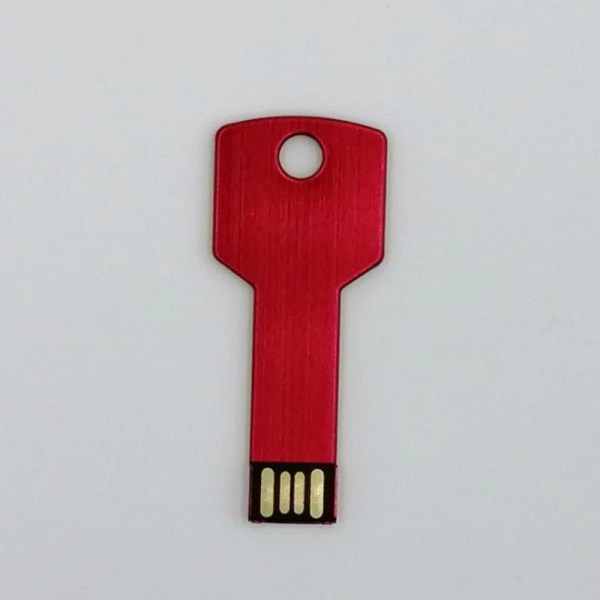 Metal Pendrive Key USB Flash Drive 2.0 4GB 8GB 32GB 64GB Lagringsenhet Photo Stick bra presenter Minnesdisk över 10st Logo Gratis Red Color 32GB