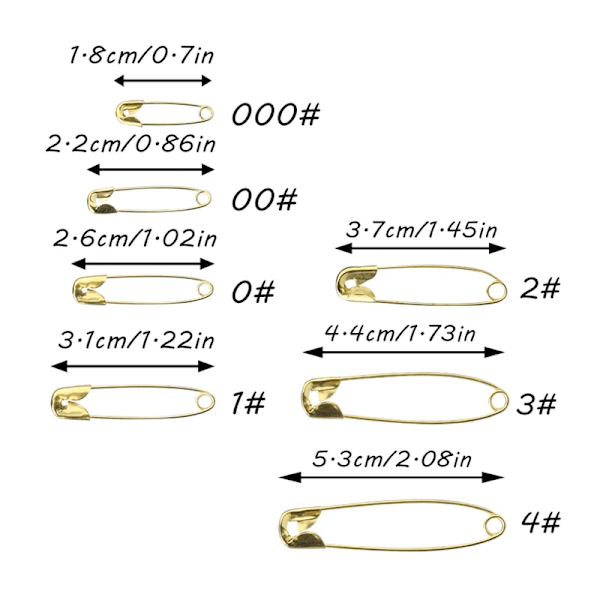 Kraball 350/550/540St Säkerhet Metall Stifts Syverktyg Nålar Säkerhetsnål Broche Apparel Tillbehör För Smyckenkläder 350pcs black