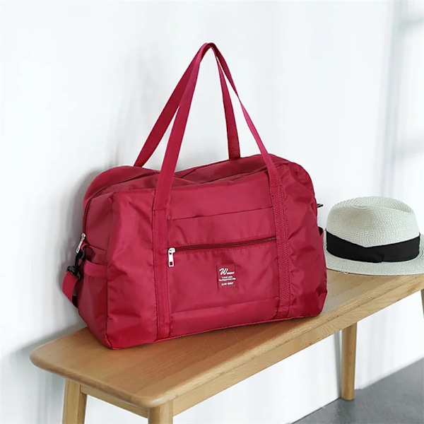 Rejsetaske til Fitness - Kortdistance Bagage, Bærbar Fitness Taske, Skuldertaske, Crossbody Brysttaske, Håndtaske, Weekender Taske wine red L