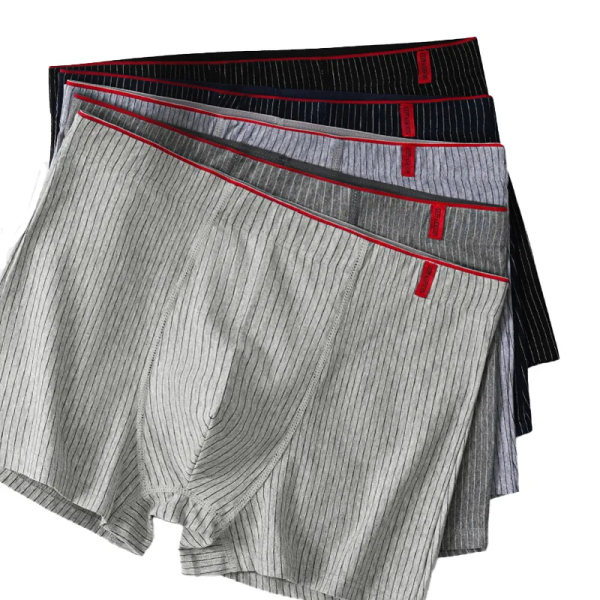 4 st Boxer Herr Sexiga Stripe Trosor Underkläder Sexiga Trosor för män Kalsonger Shorts Mode Underkläder Underkläder Boxershorts Style 3 Asia 4XL 90-100 KG