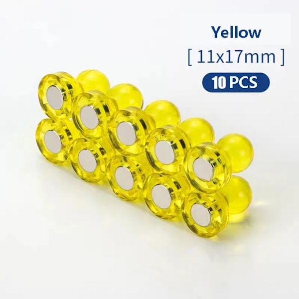 10 Pcs Push Pin Magnet Pushpin Office Pushpin Strong Neodymium Cone Magnet Super Refrigerator Sticker Magnetic Pushpin G Yellow 10PCS