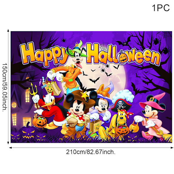 Mickey Mouse Halloween Baggrund Ikke Så Skræmmende Halloween Baggrund til Børn Minnie Mouse Halloween Banner Dekoration MickeyB-9