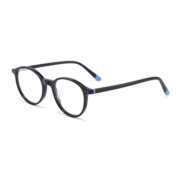 Nya Retro Rice Nail Optiska Glasögon Ram Högkvalitativ Sense Rund Ram Vanliga Glasögon Grader Myopi Platta Glasögon Ram Partihandel C1 Bright Black Frame/Red Toe Plank Material Frame