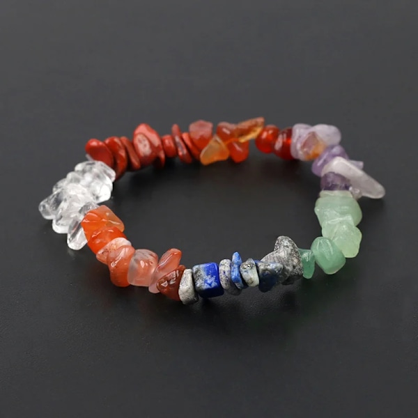 Luonnollinen Crystal Gemstone Epäsäännöllinen Energia Kivi Rannerengas Helmet Sirut Korut Ametisti Akvamariini Ruusukvartsi Rannerengas Naisille South Red Agate