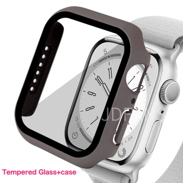 Glas+ cover För Apple Watch Case series 9 8 7 6 5 4 3 SE 45mm 41mm 44mm 42mm iWatch Skärmskydd för Apple Watch Tillbehör 25 khika Series 321 38MM