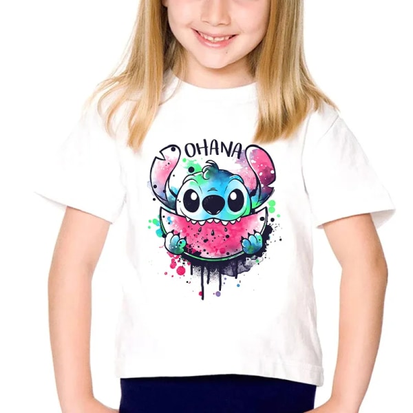 Kawaii 90-tal Lilo Stitch Rolig tecknad T-shirt Barn Barn Stitch Söt Manga T-shirt Y2k Grafisk T-shirt Tjej Pojke Topp Tees 59004 3T(M)