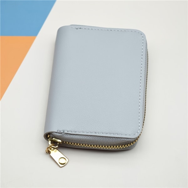 Dragkedja runt myntväska, enkel kreditkortshållare med multi kortplatser, mångsidig plånbok Black