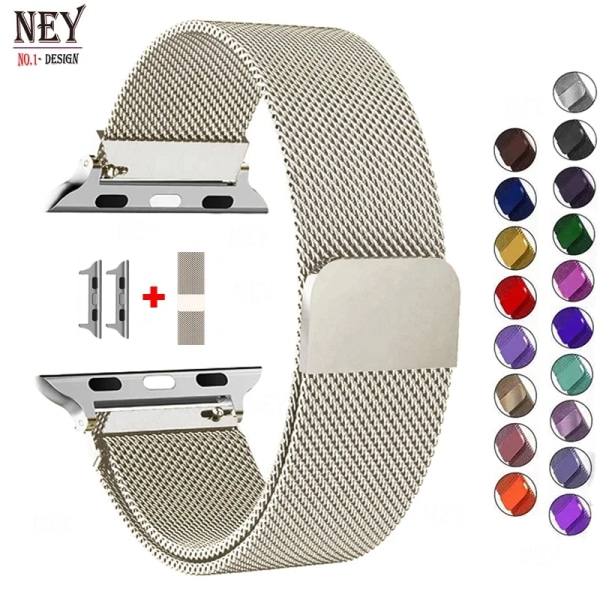 Milanese Loop för apple watch Band 44mm Ultra 2 49mm 45mm 41mm 40mm Metallarmband för apple watch Remserie 9 8 7 6 5 4 SE coffee 8 42mm 44mm 45mm 49mm