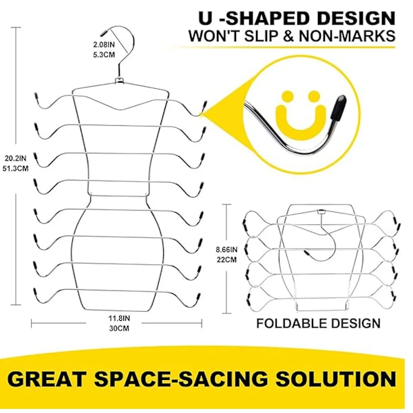 Tøjstativ 1/2/3 Pakke Multi-lags Underundertøj Foldestativ Sling BH Opbevaring Buksestativer Efterlader Ingen Spor Multi-funktionel 2 Pack