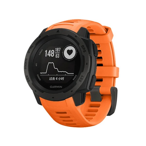 Rem för Garmin Instinct klockband Sport Silikonbyte Armband färg armband Snabbkoppling och borttagningstillbehör Orange