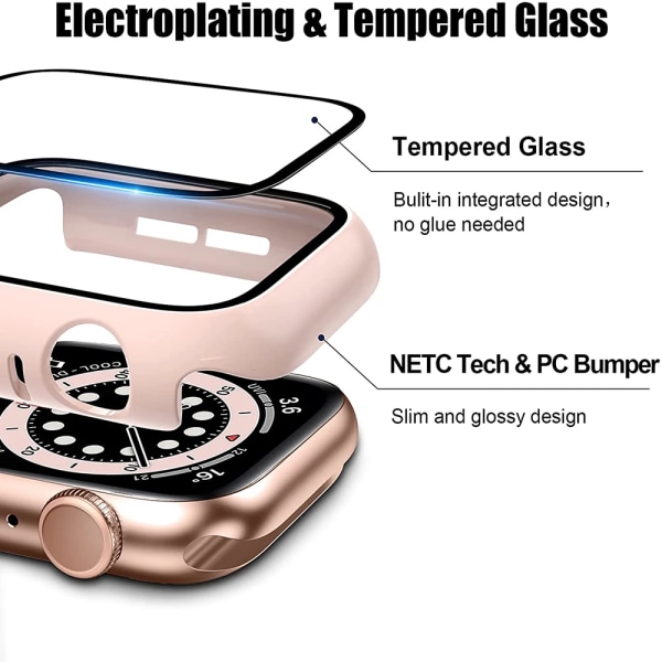 Case för Apple Watch Series 8 7 6 SE 5 4 3 44 mm 40 mm 45 mm iwatch 42 mm 38 mm glas+ cover Apple watch Tillbehör Green 42mm series 321