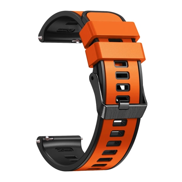 20 mm 22 mm silikonrem för Samsung Galaxy Watch 5 Pro 45 mm/4 40 mm 44 mm/Classic 42 mm 46 mm/Gear S3 Frontier Sport Bands Bälte Orange black 20mm Universal