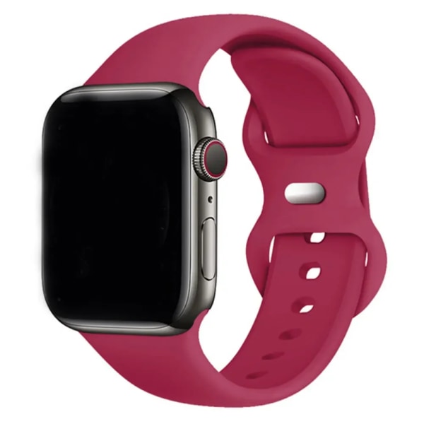 Silikonrem för Apple Watch Band 44mm 40mm 45mm 42-38-41mm original 1:1 armband iwatch series 8 7 se 3 4 5 6 9 ultra 2 49mm 36 rose red 49mm-42-44-45mm S-M