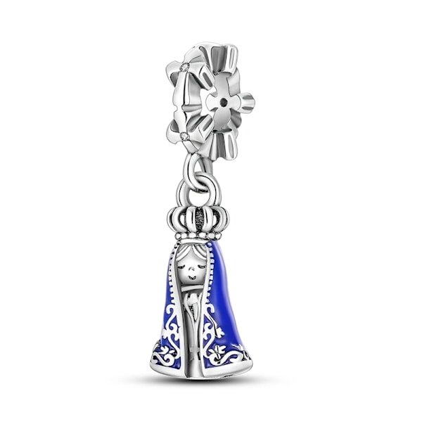 925 Sterling Sølv Jomfru af Guadalupe Motiv Dangle Angel Charms Perler Passer Til Original Pandora Halskæde Armbånd Diy Til Kvinder KTC394