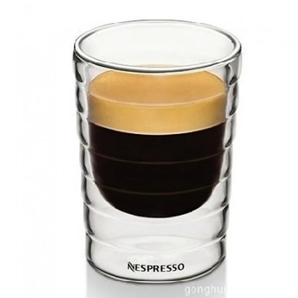 6 stk./sæt nye Nespresso dobbeltvæggede glas krus kop efter te drikkekop 85ml/150ml Double glass Cup 2pcs  85ml