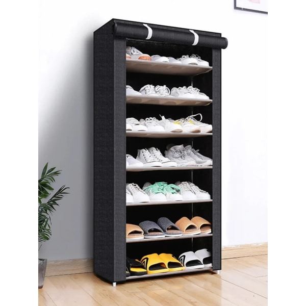 10/8/6 Lager Skoskåp Organizer Skohyllor Dammtät Nonwoven Shoerack Hemmöbler Platssparande Sko Förvaring 10Layers Black Color