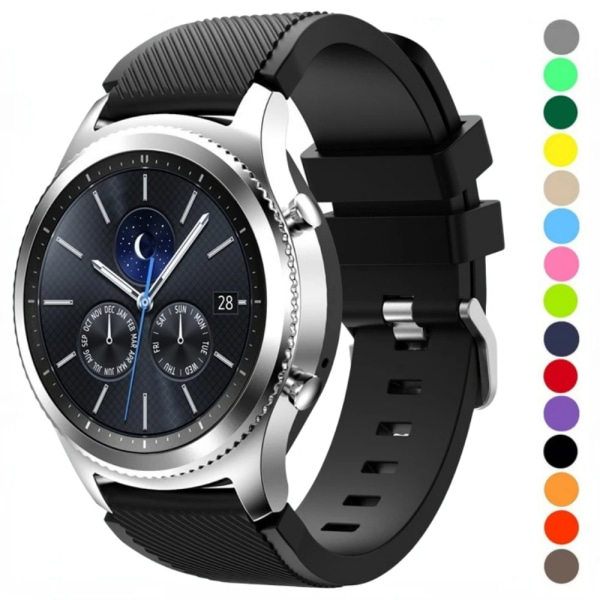 22 mm silikonrem för Samsung Gear S3 Classic/S3 Frontier/3 45 mm Huawei Watch GT2 46 mm sportarmband för Amazfit GTR/Stratos Gray Amazfit Stratos