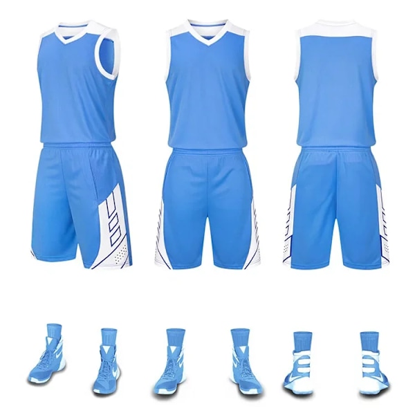 Basket Uniform Suit Vuxna Barn Små Student Lag Tävling Träning Sport Ball Kläder Tryckt Kvinnors Basket Jerseys Light green S