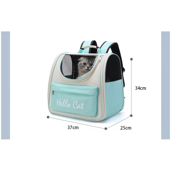 Transparent Ryggsäck Katt Handväskor Tyll Andas Bärbar Säkerhet Husdjur Ryggsäck Oxford Tyg Utflykt Valp Hund Transportväska Husdjur Blue