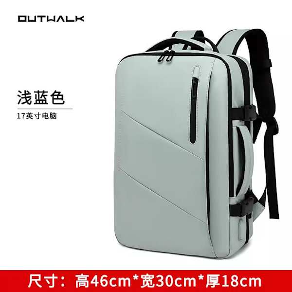 Tu Wai Business Rygsæk Mænds Rejsetaske Vandtæt Stor Kapacitet Ekspanderbar Multifunktionel Computer Taske Rygsæk Mænd Elite Edition Light Blue 18 Inch