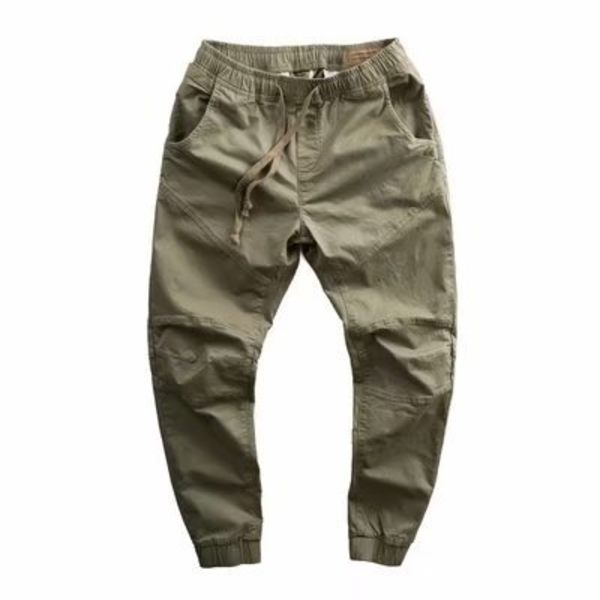 Japanska-Stil Retro Casual Working Byxor Mäns Plus Storlek Lös Straight Sport Beskärda Dragsnöre Jogger Byxor Män ' Sommaren Blue XXL