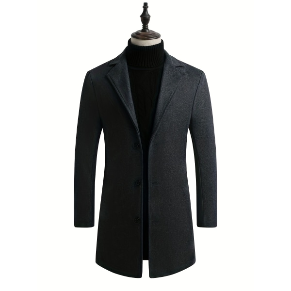 Klassisk design trenchcoat, mäns semi-formella Button Up Lapel Overcoat för höst och vinter verksamhet Army Green XL(52)