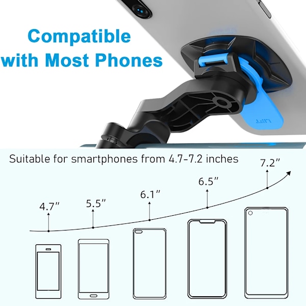 Motorcykel cykel telefonholder stativ cykel Quad Lock telefonholder cykelholder 360° roterbar navigationsstøtte sikkerhedskonsol 1