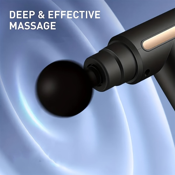 1 st ultrakompakt massagepistol för muskelavlastning i djup vävnad, avslappning av rygg och nacke - högt vridmomentdrivet, elegant design Black