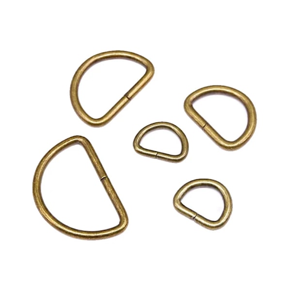 20 stk 100 stk Metal Ikke-Svejste D-Ringe Justerbare Spænder Til Rygsække Remme Sko Tasker Kat Hund Halsbånd Dee Spænder DIY Tilbehør 100PCS-Bronze Inner diameter-12mm