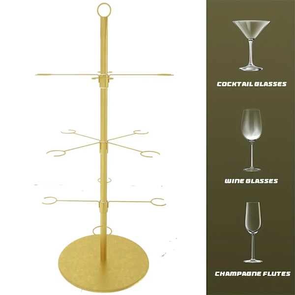 Samppanjateline, Metallijuomateline juhliin Samppanjalasiteline, 3 tasoa - 12 pidikettä, baaritiskille, cocktailpuuteline black