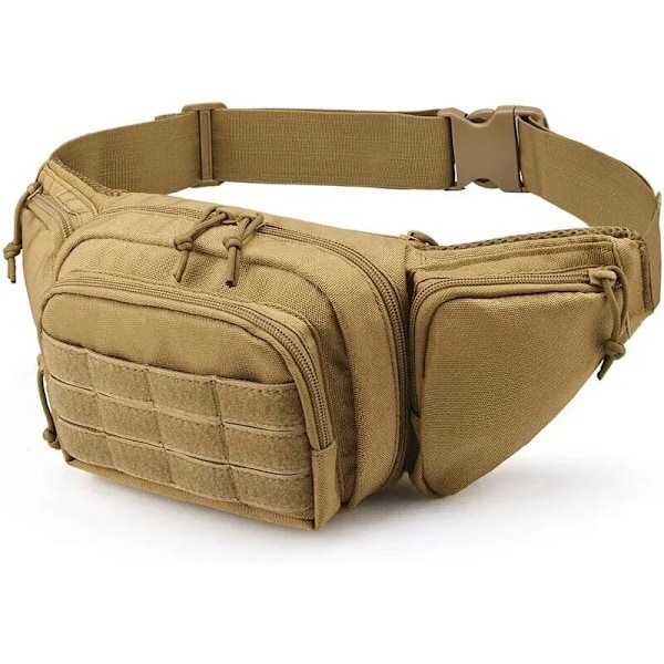 Taktisk Taljepakke Nylon Bodypack Vandring Telefonpung Udendørs Sports Armygreen Mænd Jagt Klatring Camping Bælte Cs Airsoft Tasker CB219-Khaki