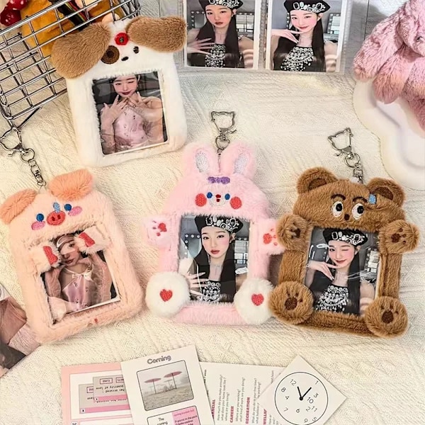 Tegneserie Plys Fotokort Indehaver Kawaii Kpop Photocard Holder Idol Fotokort Billedsag Binder Samle Bog Kpo Album S5