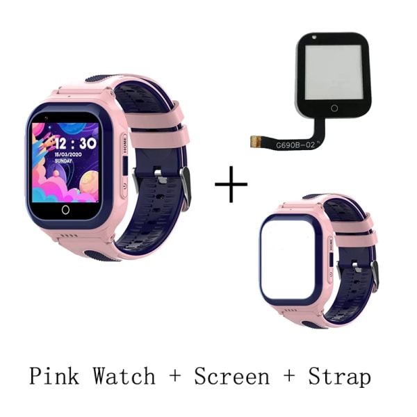 Smart Watches 4G Kid Skola Plats GPS-Tracker KT24SPlus Whatsapp Android8.1 SOS Klocka Baby Vattentät Kamera GPS Watch Pink Screen Strap