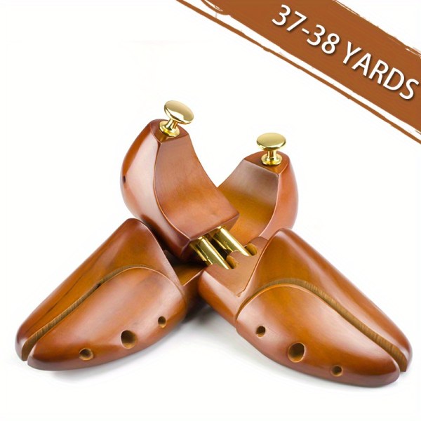1 par Solid Wood Shaper Shoe Expander med anti-veck och anti-kollaps för problem med små läderskor Brownness