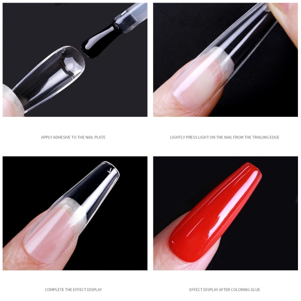 550 st matt mjuk gel nagelspetsar set med heltäckande cover för gelkonstlack, akrylnaglar och press på naglar. Inkluderar 100 svarta porslinslådor