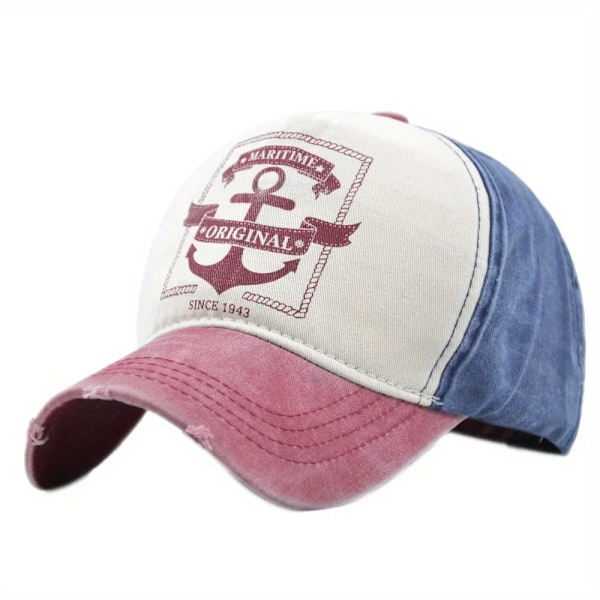 Brev Tvättade Retro Baseball Cap Pappa Hat Casual Cap Hip Hop Snapback Hattar För Män Kvinnor Pirate Ship Outdoor Sunshade Gore Ras Capp wine red