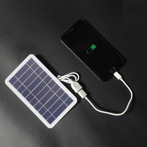 USB Solpanel Laddare 5V 2W 400mA Bärbar Solpanel Utgång USB Utomhus Bärbar Solsystem för Mobiltelefon Laddare 5V 2W