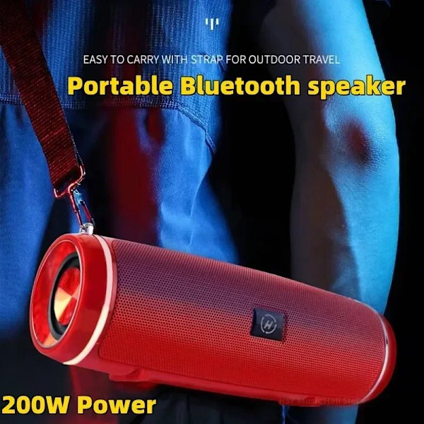 Miini Högtalare 200W Hög Effekt Bluetooth Högtalare Bärbar Utomhus Subwoofer 3D Stereo Surround Ljud Kolumn Musikcenter Boombox Gold