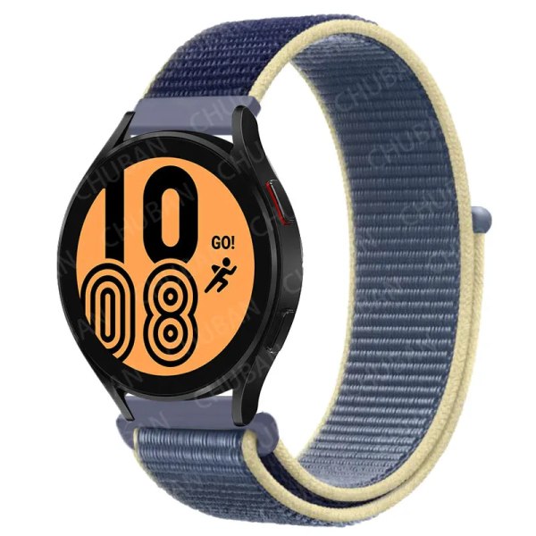 Nylon för Samsung Galaxy Watch 6 5 Pro/4/classic/gear s3 frontier/active Sport Armband Huawei watch gt2 3 22mm 20mm Rem 45 Ice Ocean Blue 22mm