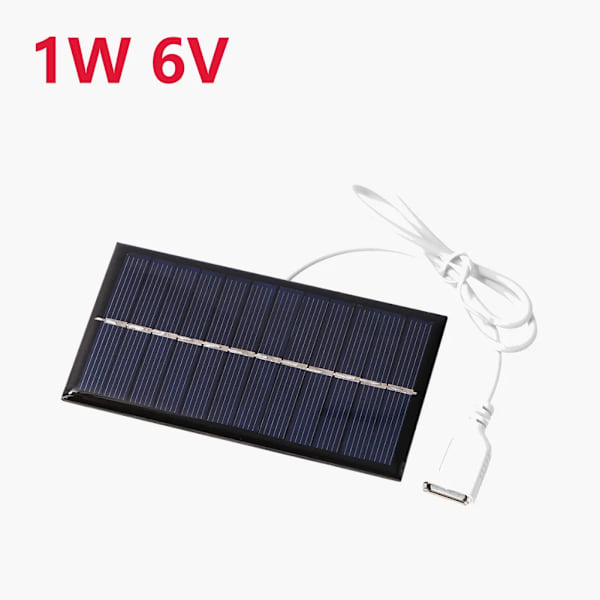 20W/3W/1W /1.2W Bærbar Solcellepanel - 5V Letvægts Mini USB Solcellelader til Telefoner Power Banks Udendørs Camping Vandreture 1W 6V