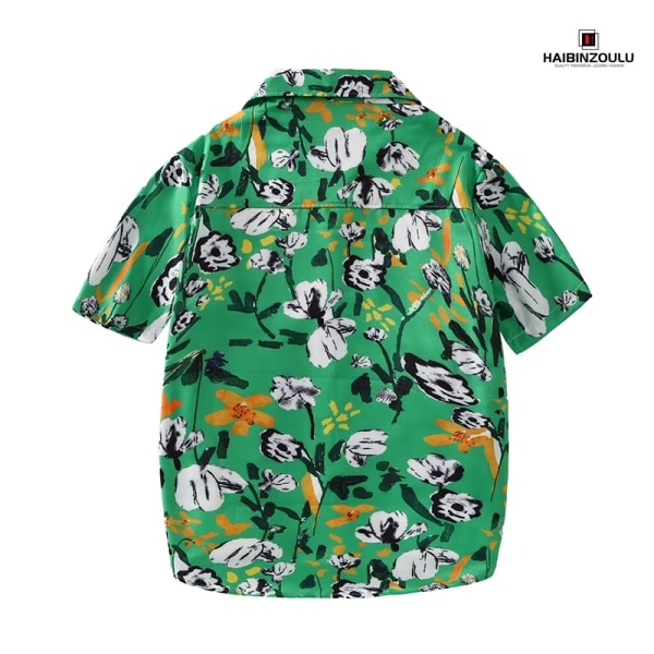 Printed skjortor för män Kläder i hawaiiansk stil Oversize toppar Seaside Holiday Personliga kläder C88 L(50-60KG)