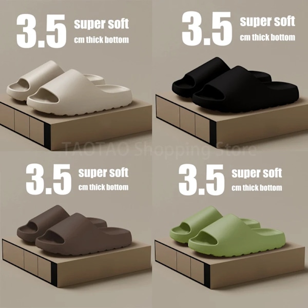 Cloud Tøfler Til Mænd Sko Platform Sandaler Udendørs Sko Mænd Flip Flops Strand Sandaler Kvinder Tøfler Indendørs Flat Slider C 3.5CM-Green 40-41(inner 25cm)