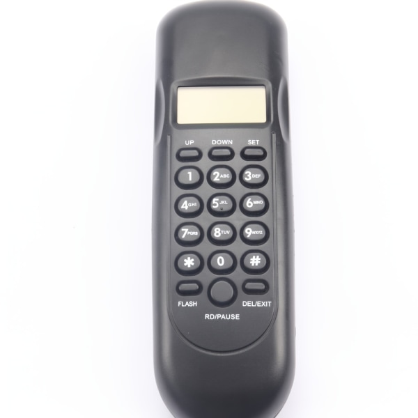 Hotellvägg Telefon Hem Sängbord Badrum Mini Väggförlängning Med DTMF/FSK Samtalsidentifierare Black 98x73x197MM