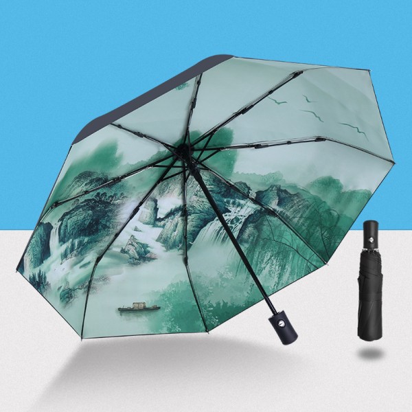 2022 Automatiskt paraply Sol Regn UV-skydd Vindtätt strandparaply hopfällbart bärbart paraply Mountain