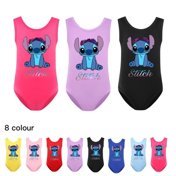 Disney Cute Cartoon Stitch Girls Mode Casual Mångsidig tecknad baddräkt Barnkläder Barnbaddräkt B 110CM