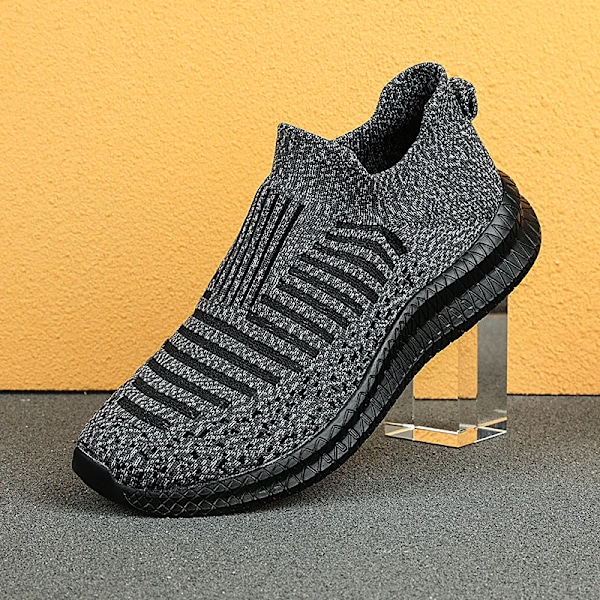 Åndbare Mænd Casual Sko Let Udendørs Mænd Gåture Sko Anti-Slip Mænd Sneakers Slip På Flats Vulcanizers Sko 2023 Grey 44