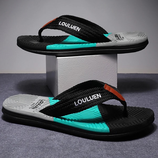 Korkea Laatu Hot Sale Miesten Flip Flops Kesä Ranta Flip Flops Miehet Muoti Hengittävä Rentouttava Ranta Miehet Tomp Kesä Ulkona Black 45